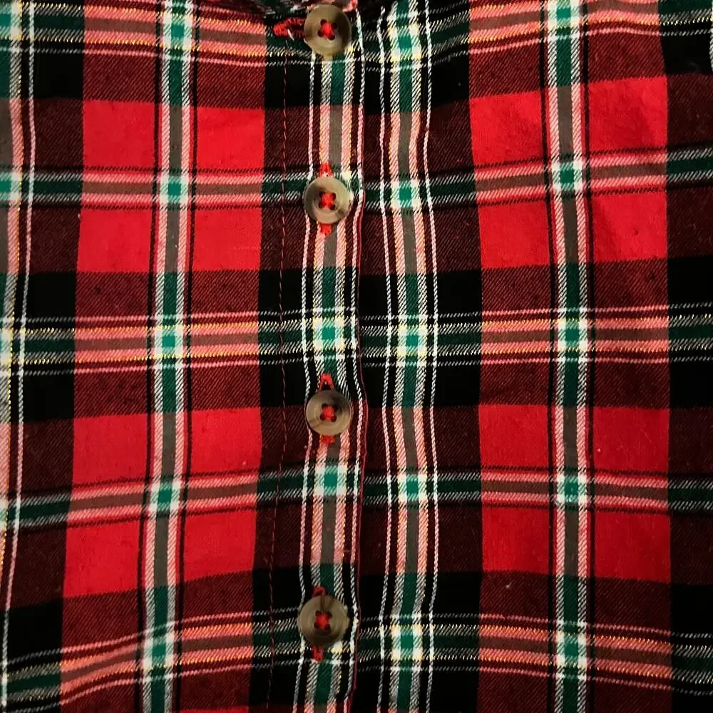 Cat & Jack Tartan Plaid Tinsel Holiday Christmas Girl's Dress - 4T